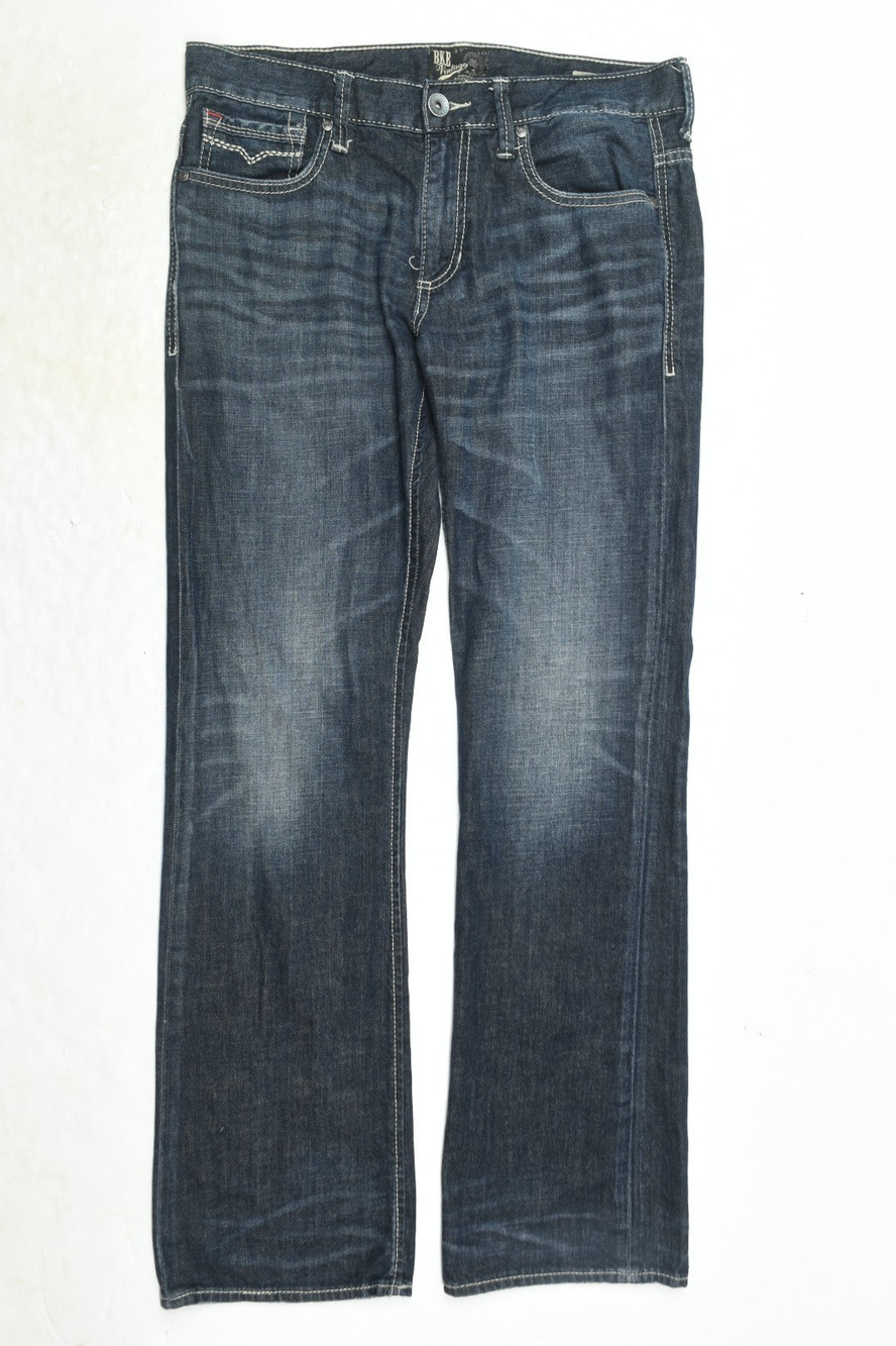 BKE Buckle Vintage Mechanic Jeans Mens 31R Blue Loose Straight Leg Bootcut